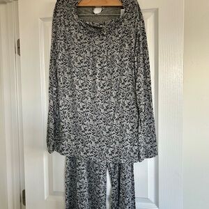 Floral Gray Pajama Set